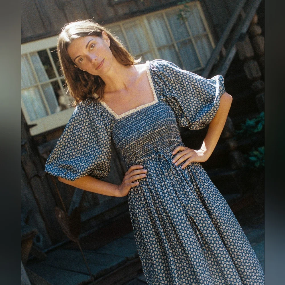 NWOT Christy Dawn Katrina in aster indigo, xlarge - Picture 3 of 12